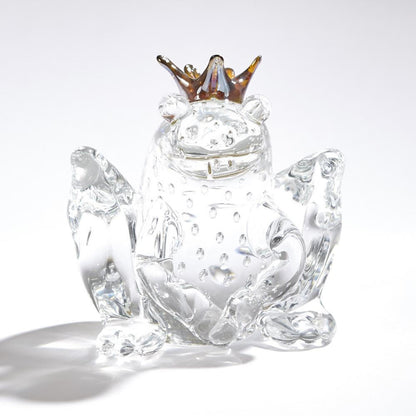 Global Views Frog Prince Clear with Bubbles Sculpture