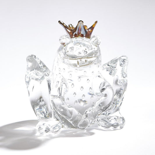 Global Views Frog Prince Clear with Bubbles Sculpture
