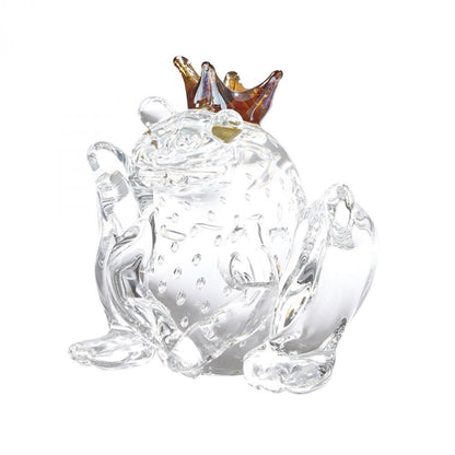 Global Views Frog Prince Clear with Bubbles Sculpture