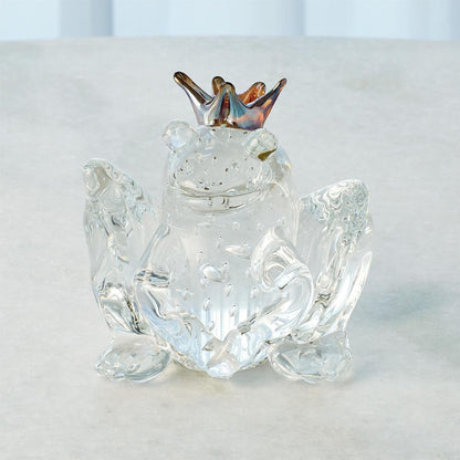 Global Views Frog Prince Clear with Bubbles Sculpture