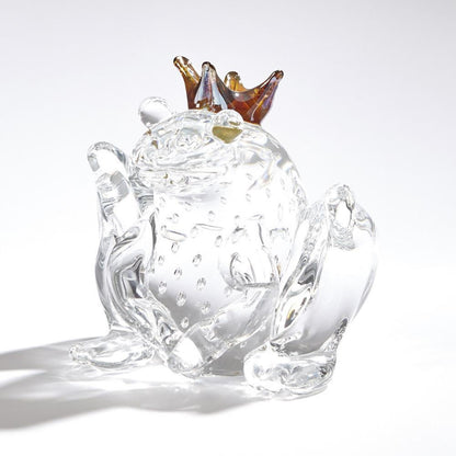 Global Views Frog Prince Clear with Bubbles Sculpture