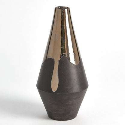 Global Views Gilded Dip Large Vase Platinum Bottom