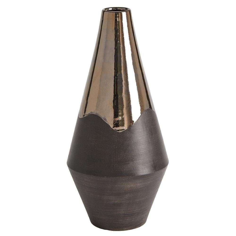 Global Views Gilded Dip Large Vase Platinum Bottom