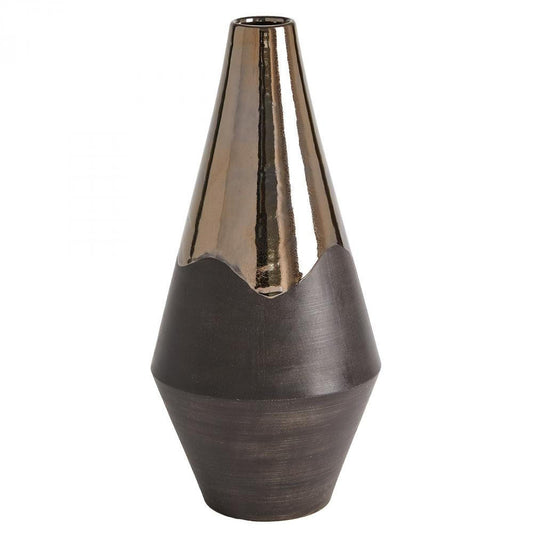 Global Views Gilded Dip Large Vase Platinum Bottom