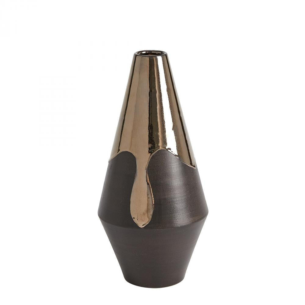 Global Views Gilded Dip Small Vase Platinum Bottom