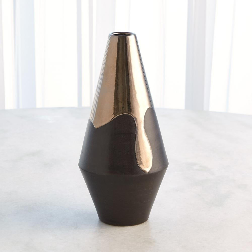Global Views Gilded Dip Small Vase Platinum Bottom