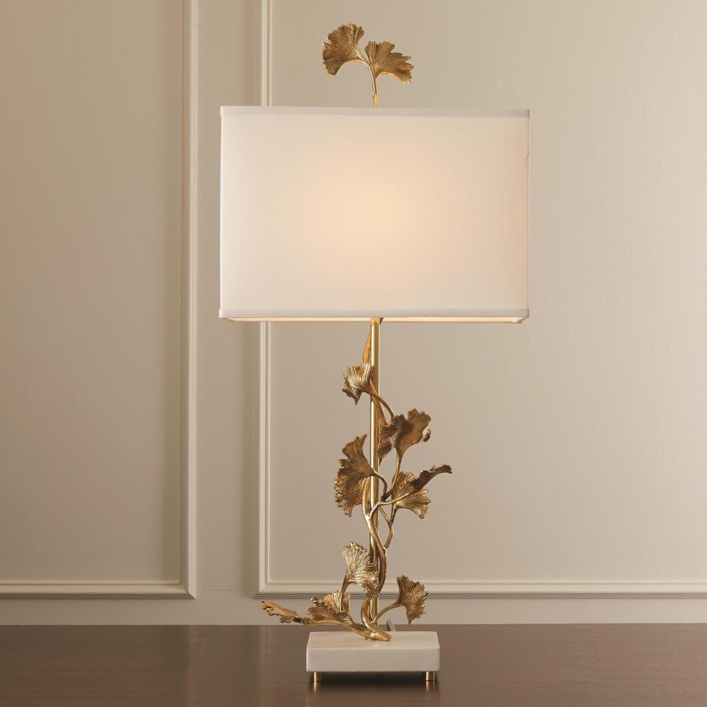 Global Views Ginkgo Brass Table Lamp