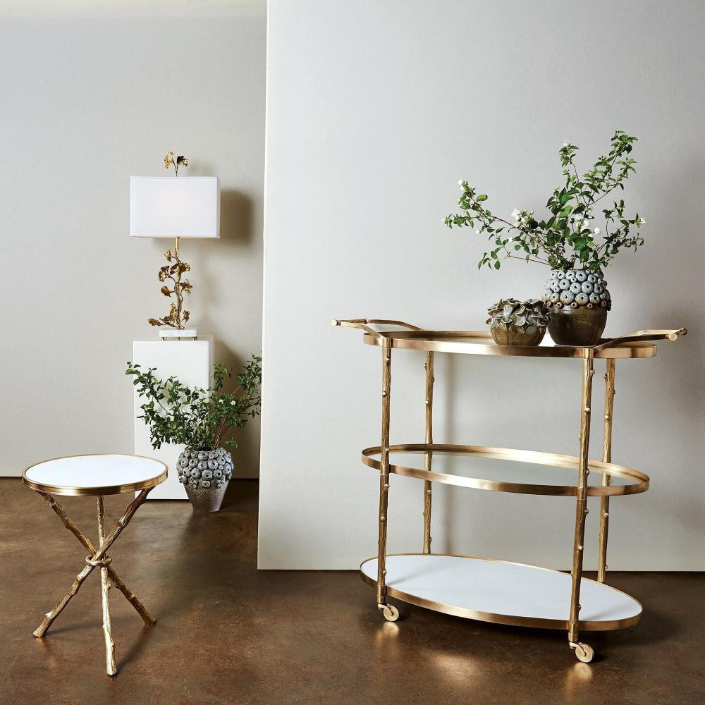 Global Views Ginkgo Brass Table Lamp