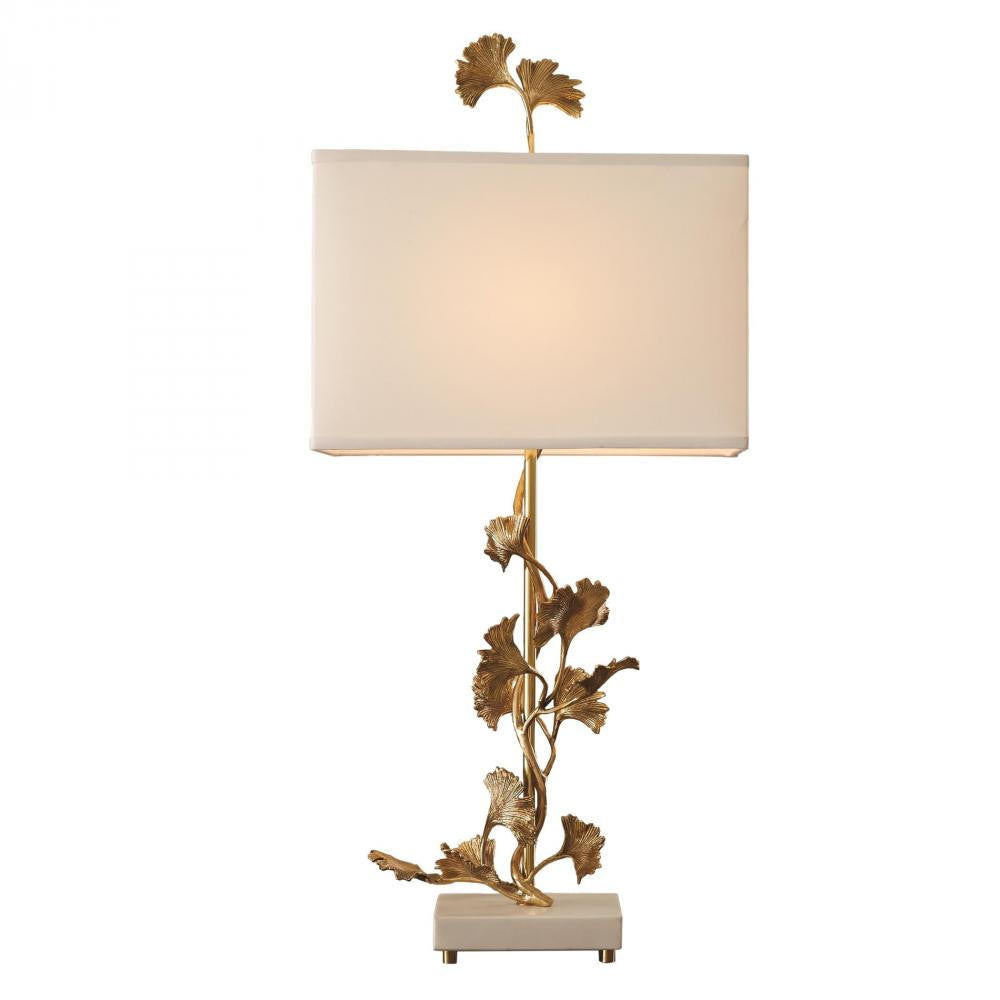 Global Views Ginkgo Brass Table Lamp