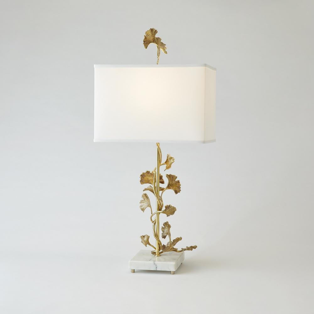 Global Views Ginkgo Brass Table Lamp