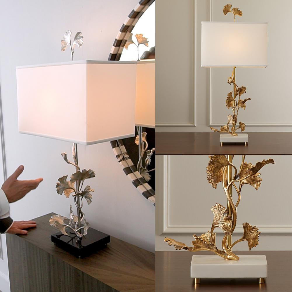 Global Views Ginkgo Brass Table Lamp