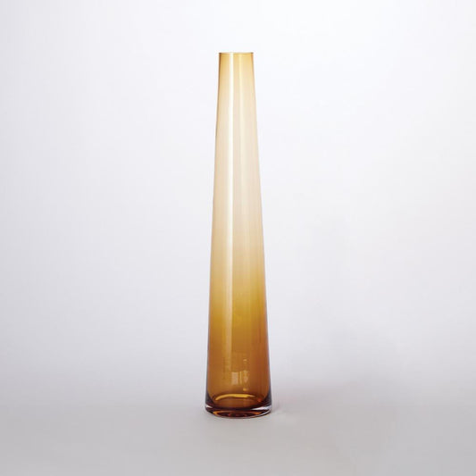 Global Views Glass Tower Large Amber Vase