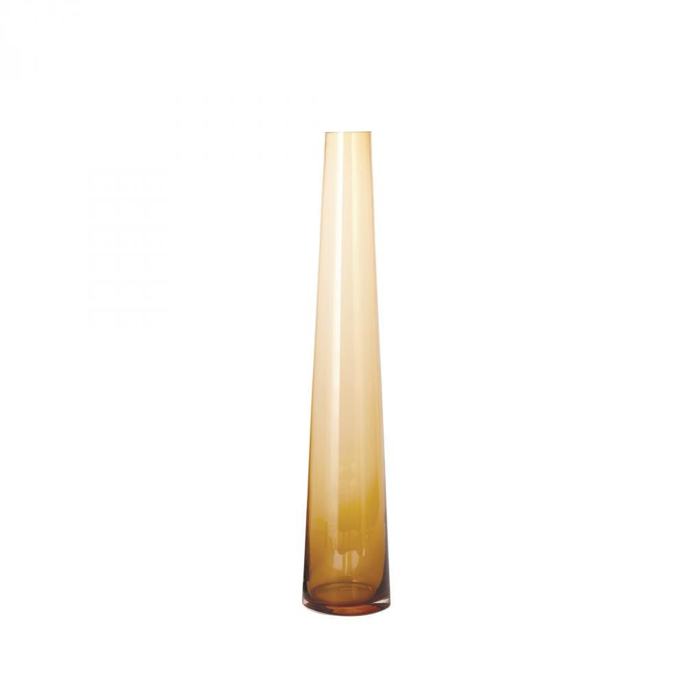 Global Views Glass Tower Small Amber Vase