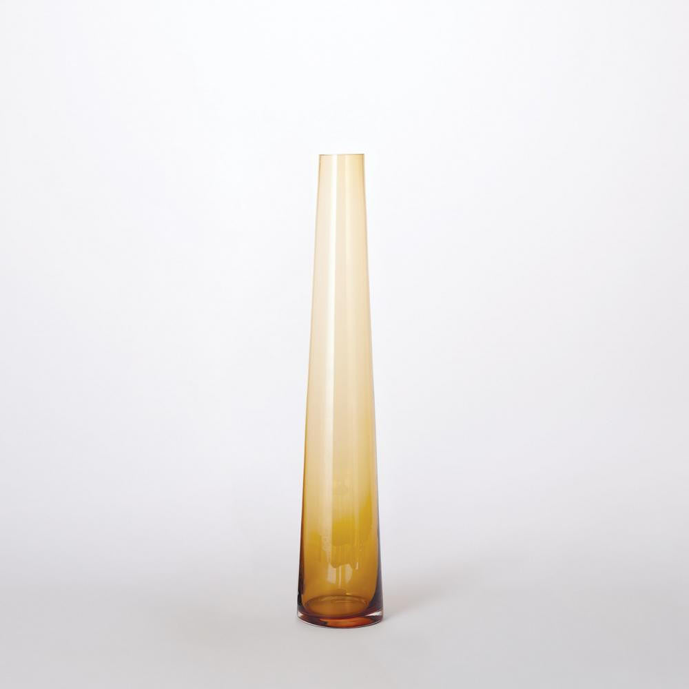 Global Views Glass Tower Small Amber Vase