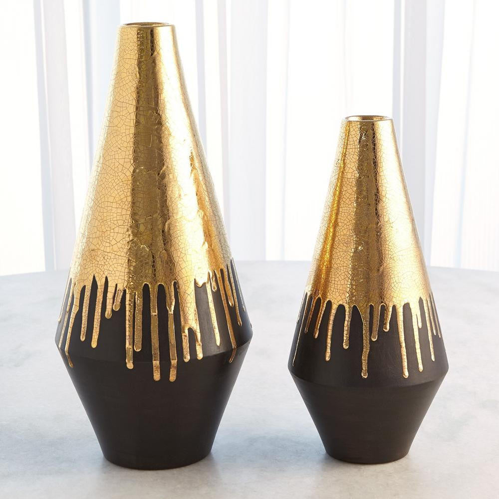 Global Views Gold Drip Large Vase