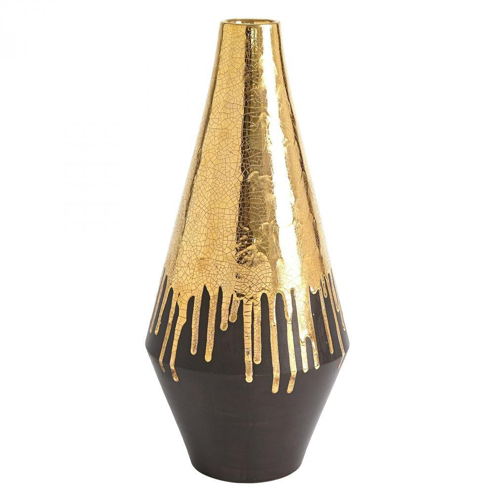 Global Views Gold Drip Large Vase