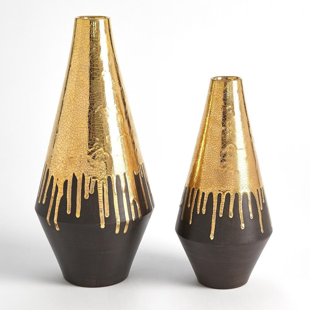 Global Views Gold Drip Large Vase