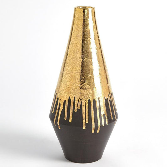 Global Views Gold Drip Large Vase