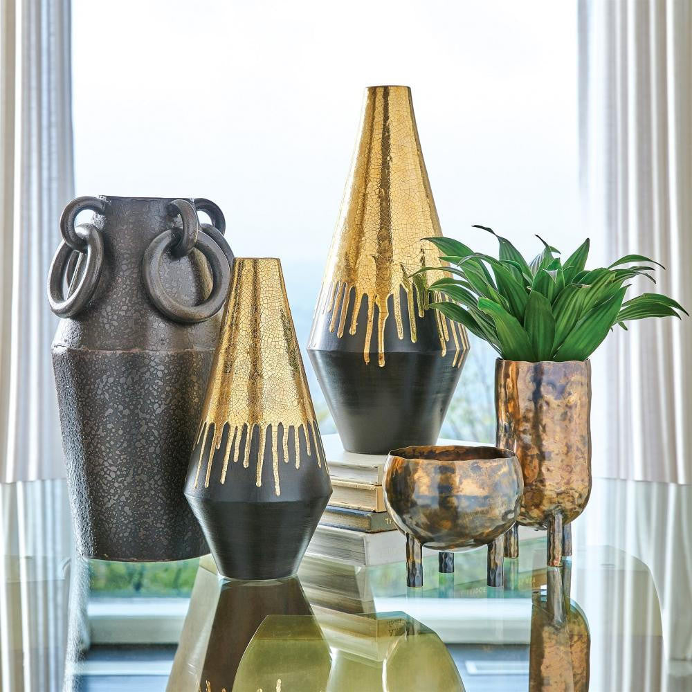 Global Views Gold Drip Large Vase