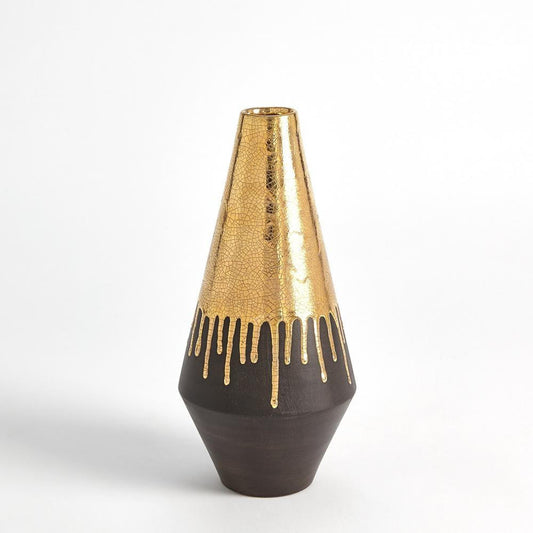 Global Views Gold Drip Small Vase