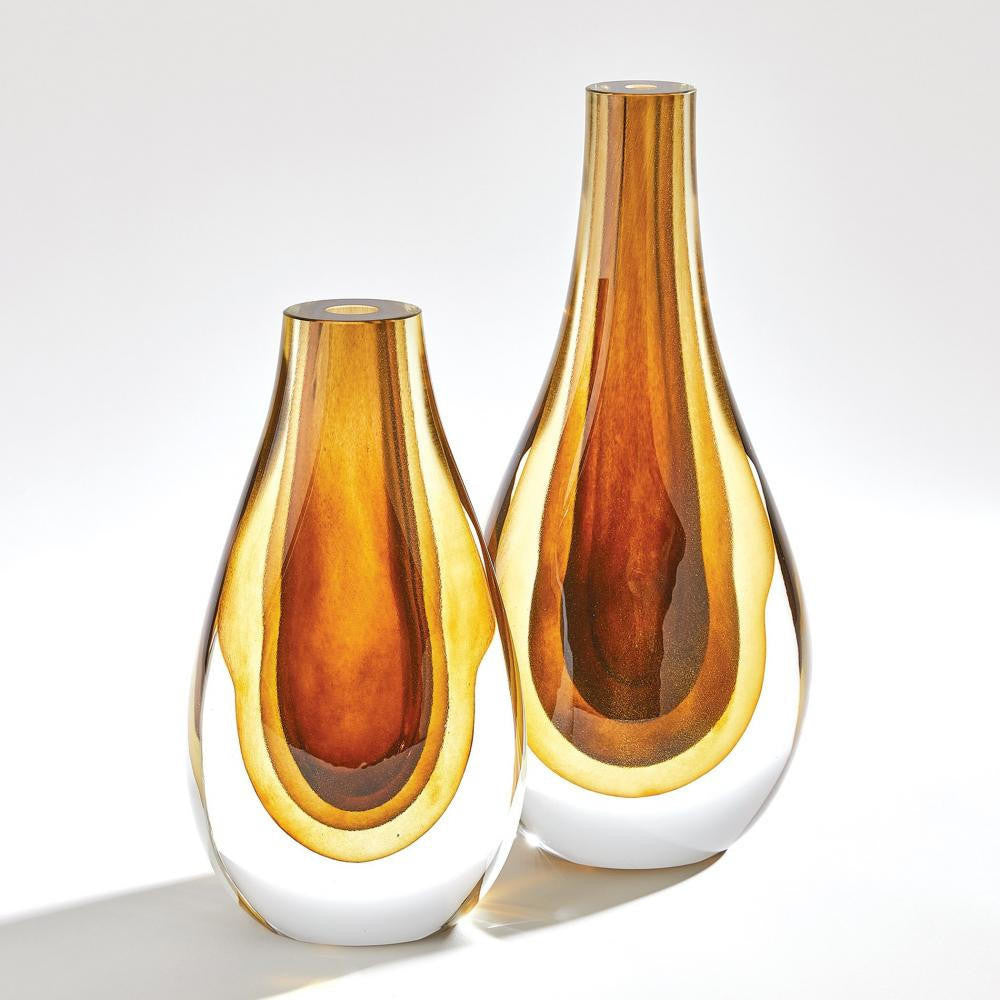 Global Views Gradient Small Amber Vase