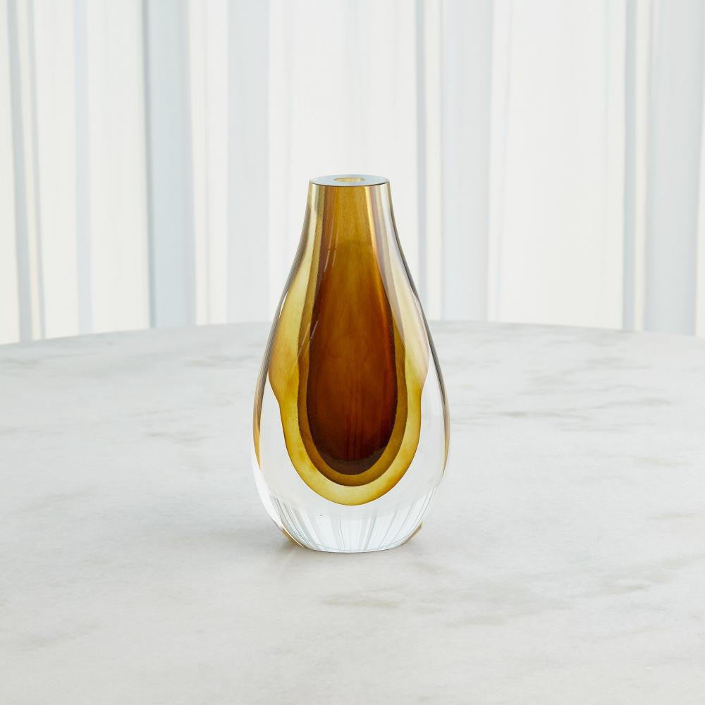 Global Views Gradient Small Amber Vase