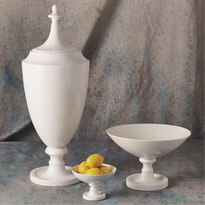 Global Views Grande White Urn with Lid