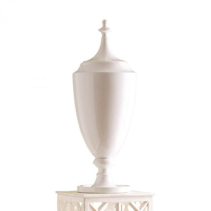 Global Views Grande White Urn with Lid