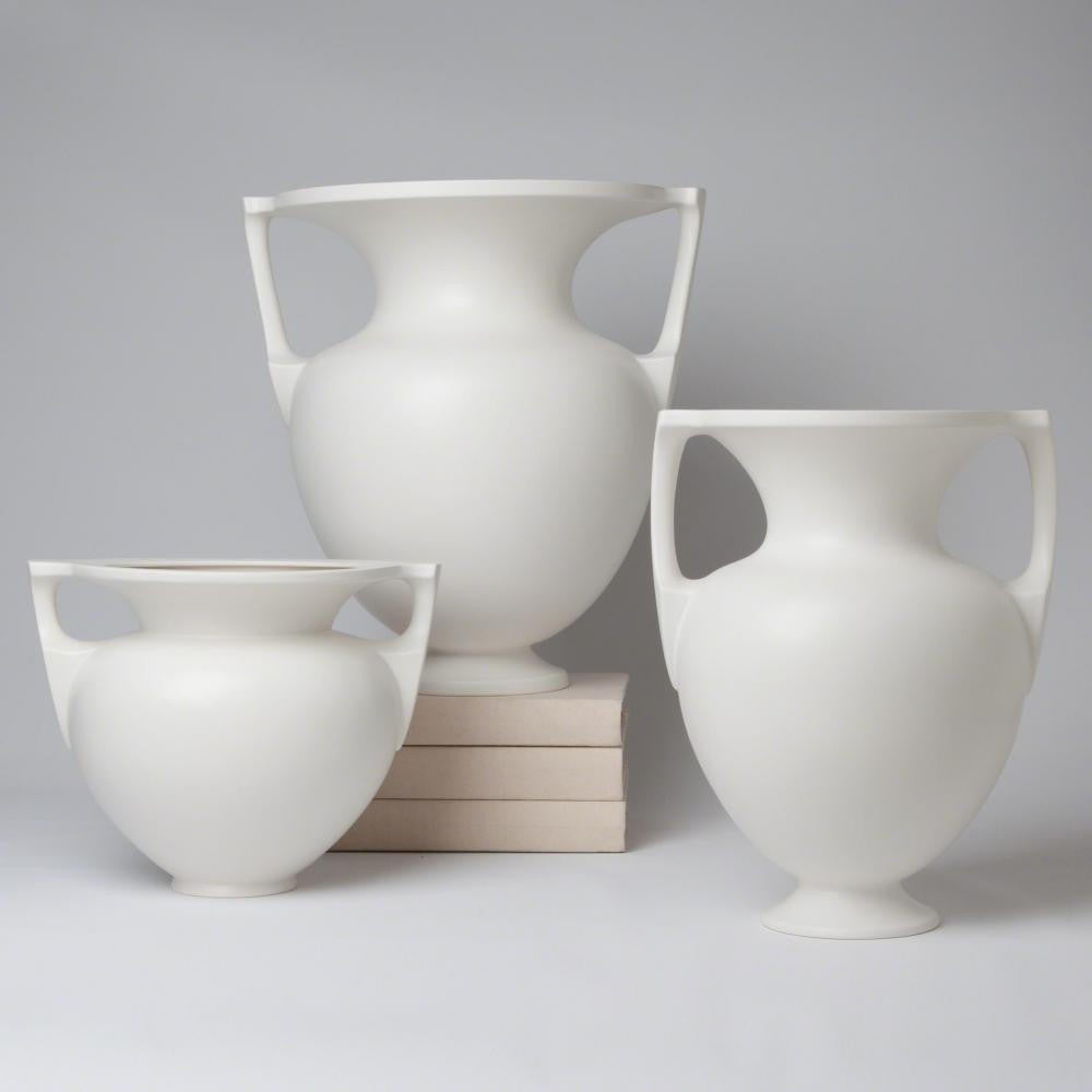 Global Views Grecian Large Matte White Amphora