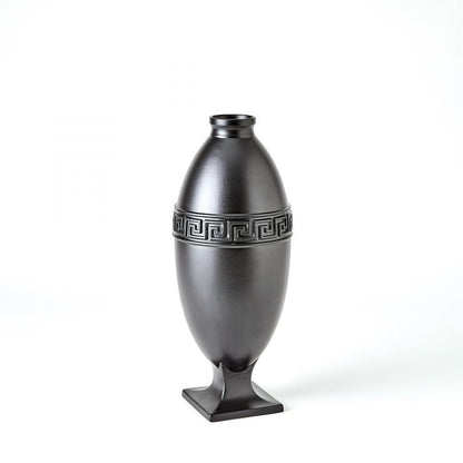 Global Views Greek Key Small Black Vase