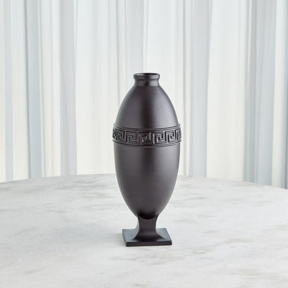 Global Views Greek Key Small Black Vase