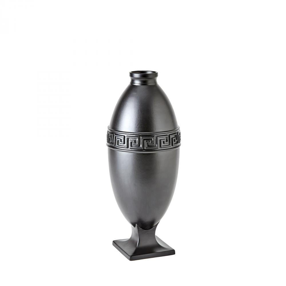 Global Views Greek Key Small Black Vase