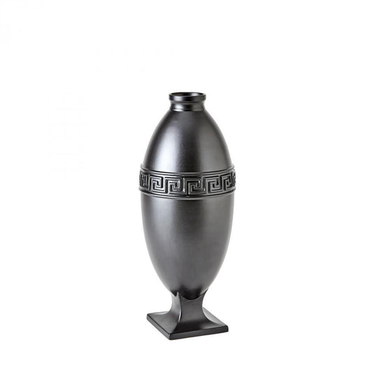 Global Views Greek Key Small Black Vase