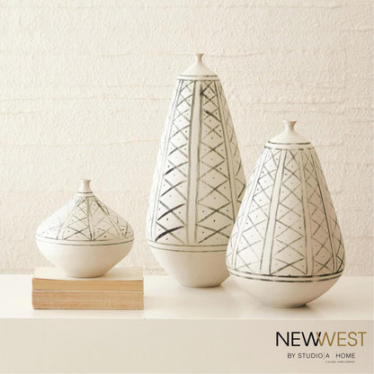 Global Views Grenz Large Hand Painted Vase