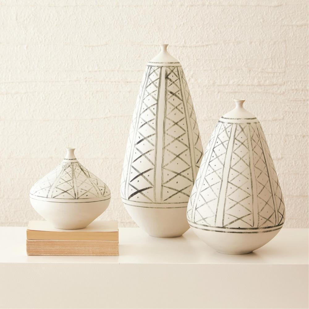 Global Views Grenz Large Hand Painted Vase