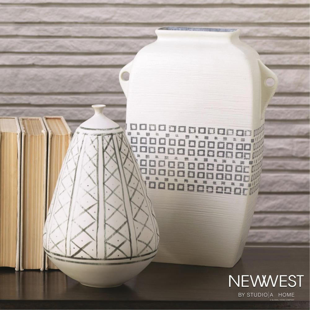 Global Views Grenz Medium Hand Painted Vase