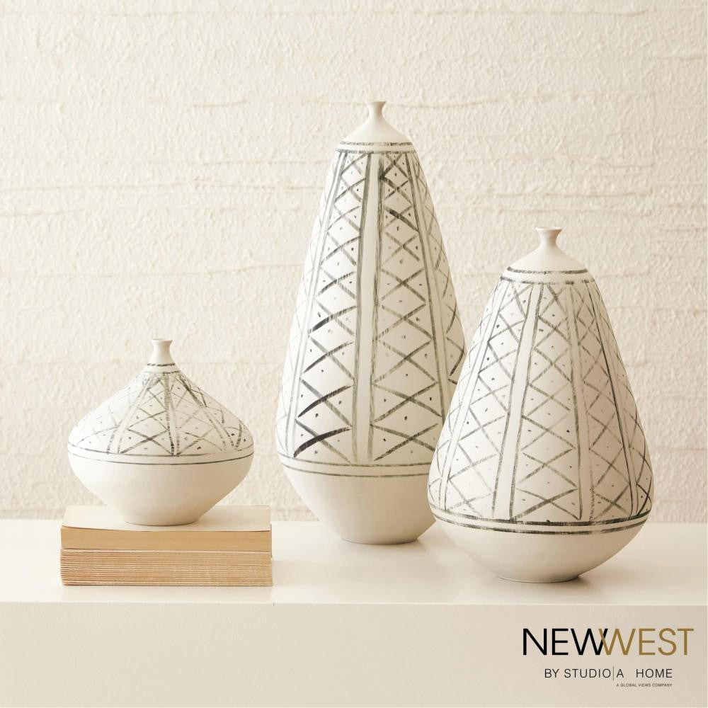 Global Views Grenz Medium Hand Painted Vase
