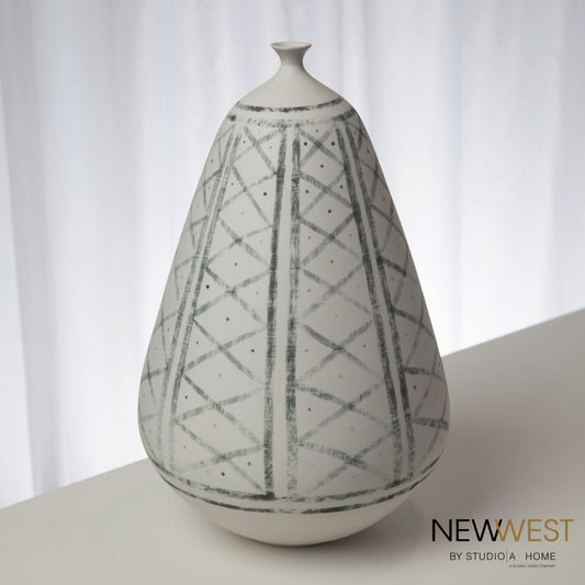 Global Views Grenz Medium Hand Painted Vase