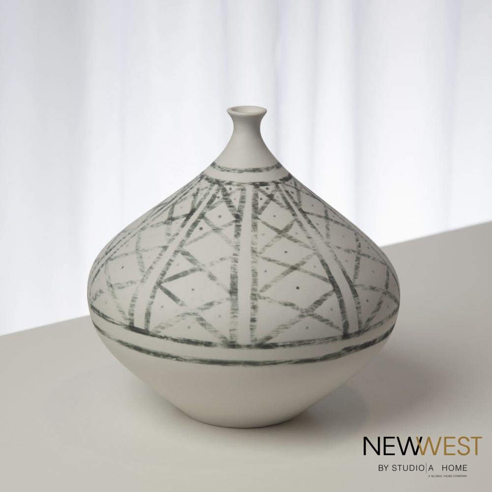 Global Views Grenz Small Hand Painted Vase