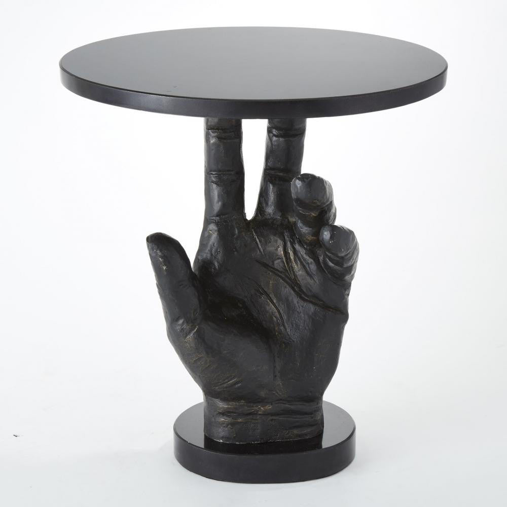 Global Views Hand Bronze Patina Table