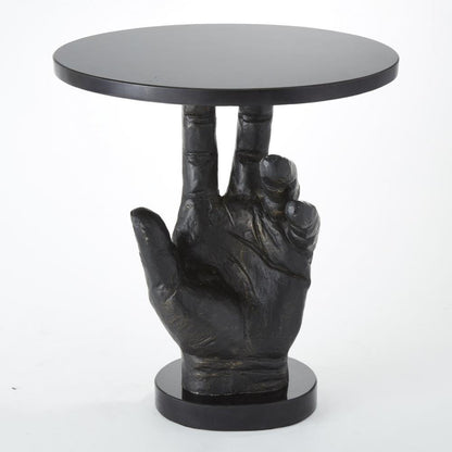 Global Views Hand Bronze Patina Table