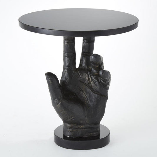 Global Views Hand Bronze Patina Table