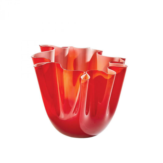 Global Views Handkerchief Large Deep Red Vase