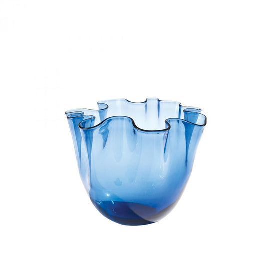 Global Views Handkerchief Small Blue Vase