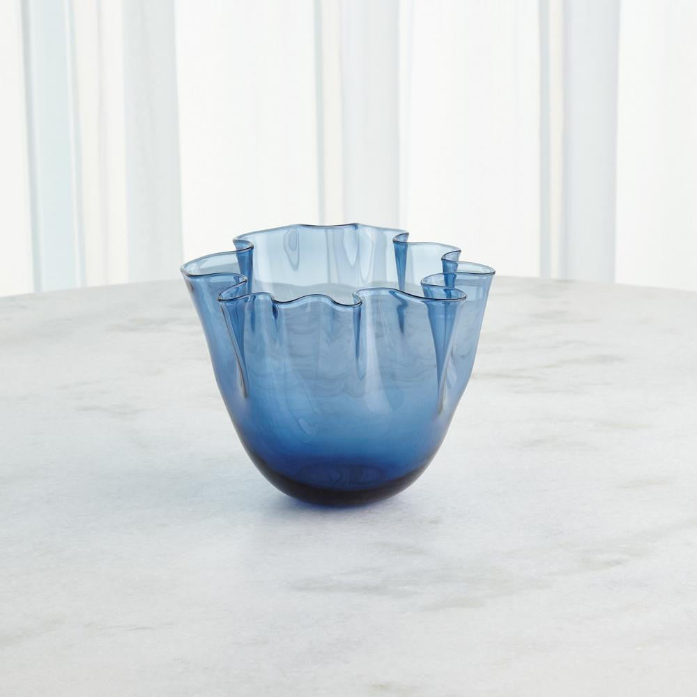 Global Views Handkerchief Small Blue Vase