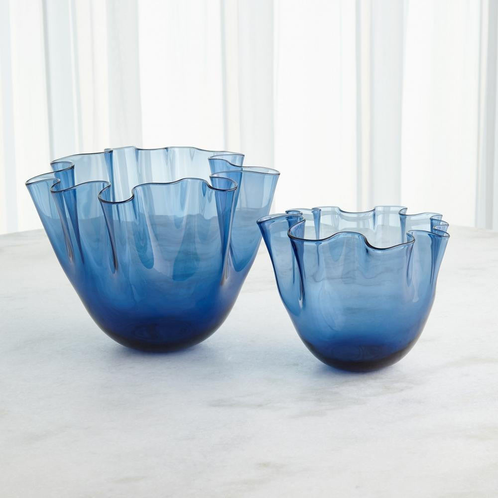 Global Views Handkerchief Small Blue Vase