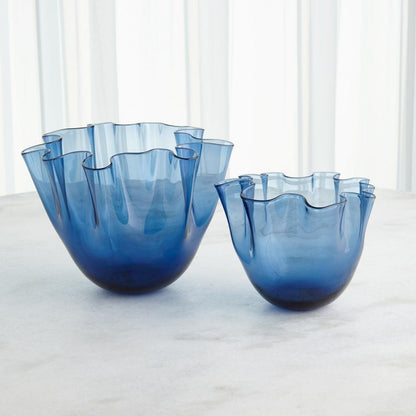 Global Views Handkerchief Small Blue Vase