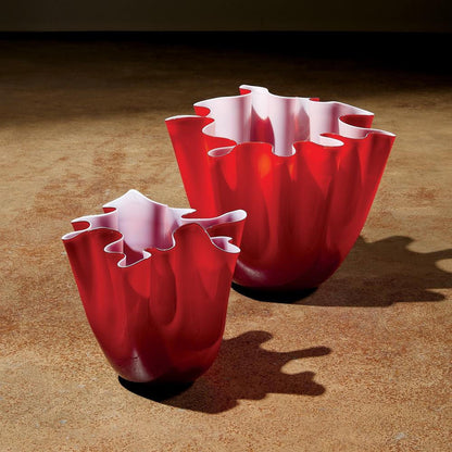 Global Views Handkerchief Small Deep Red Vase
