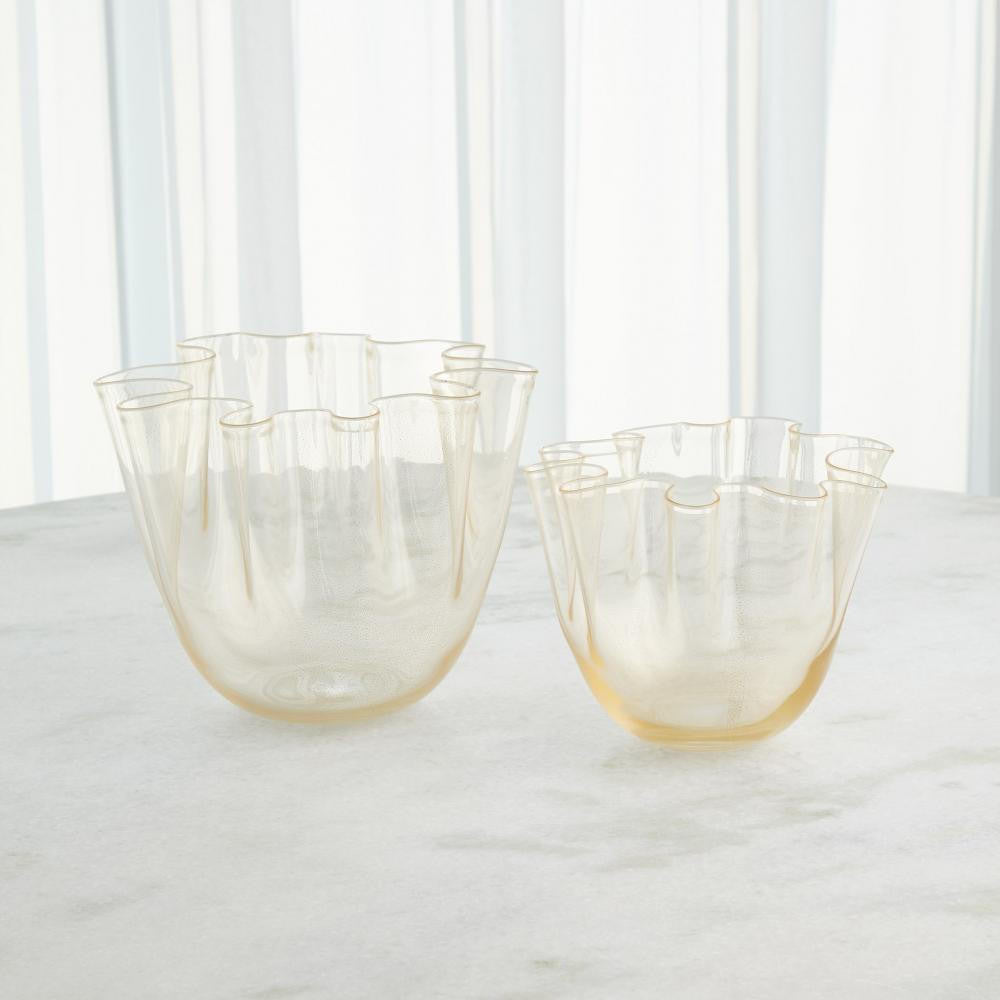 Global Views Handkerchief Small Gold Vase
