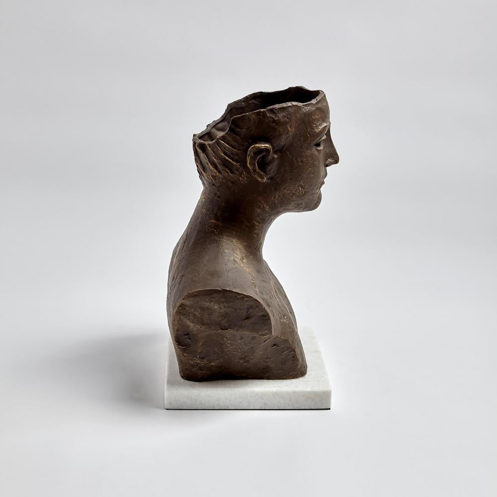 Global Views Head Cast Iron Sculpture